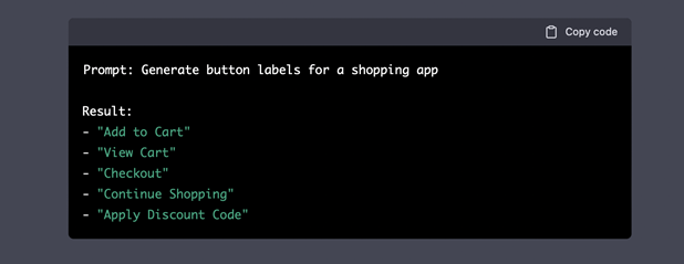 Creating labels for the shopping app